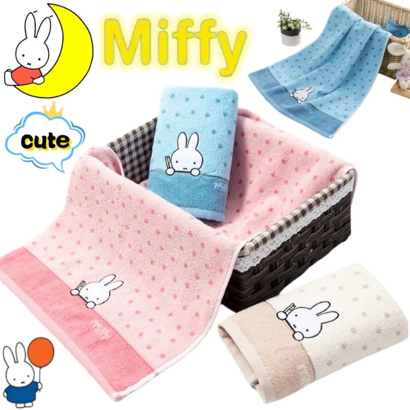 Asciugamano ricamato creativo personalizzato Miffy, pratico da trasportare, asciugamano multiuso per viaggi d'affari e zaini da viaggio