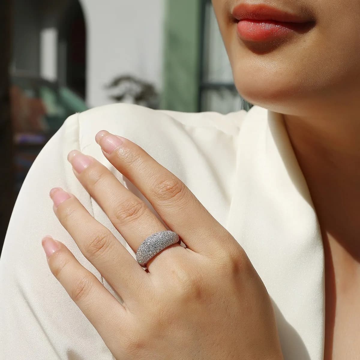 Nuovo Anello in Argento S925 con Moissanite Incastonata, Anello da Donna di Lusso Leggero, Versatile e alla Moda, per Matrimonio, Fidanzamento, Regalo Festivo, Anniversario, Compleanno, Gioiello Unico