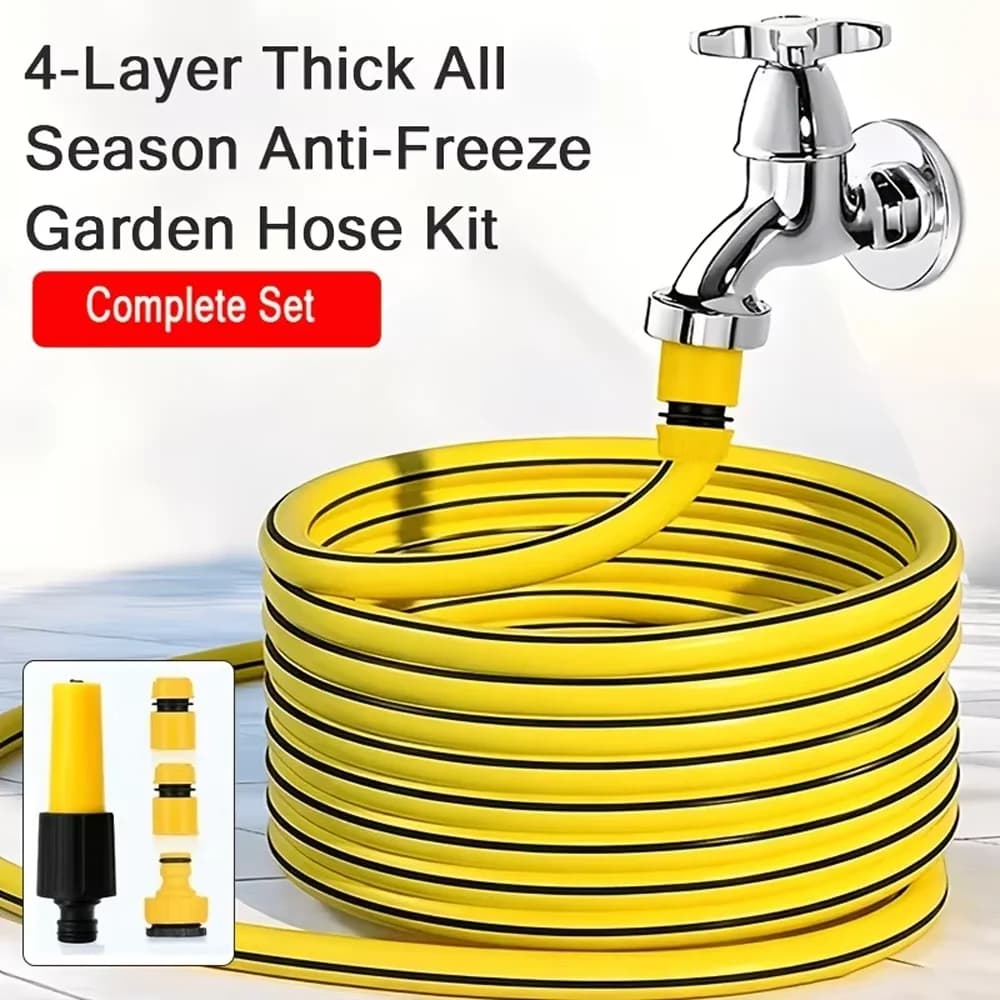 Flexible Garden Hose with Spray Nozzle, High Pressure Water Hose for Lawn Watering, Garden Cleaning and Car Wash, Hose Reel Comp