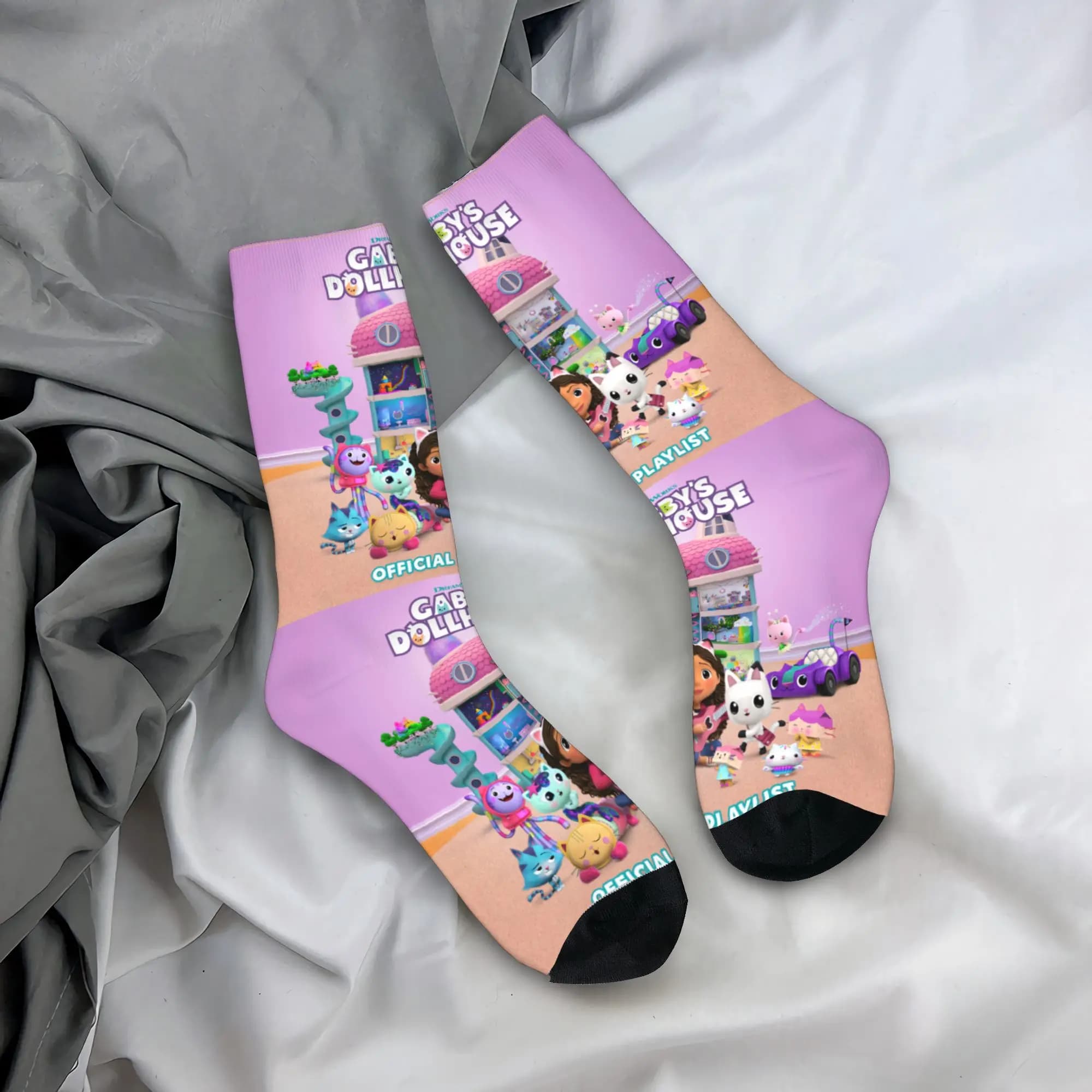 Calzini Personalizzati Gabbys Dollhouse Unisex, Simpatici Calzini con Pandy Paws, Gabby, Sirena e Gatto per Primavera, Estate, Autunno e Inverno