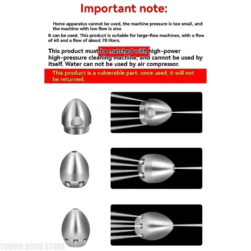 Exquisite Sewer Jetter Nozzle Professional High Pressure Drain Cleaning Nozzle for Municipal Pipes & Sewer Maintenance Trucks