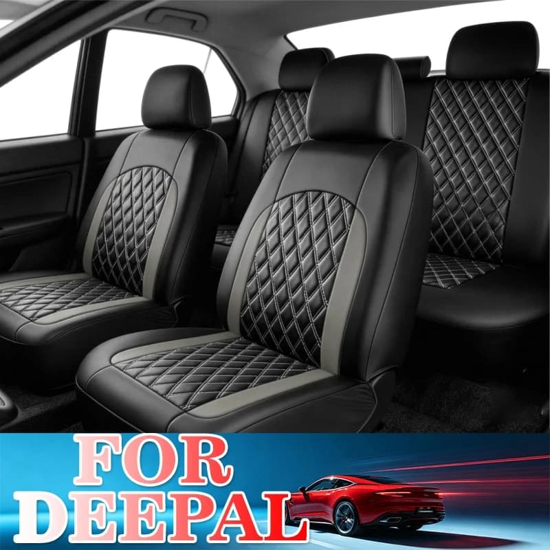 5-seat universal car seat cover For Deepal 9pcs，Protective seat, PU leather, easy installation, reserved airbag position