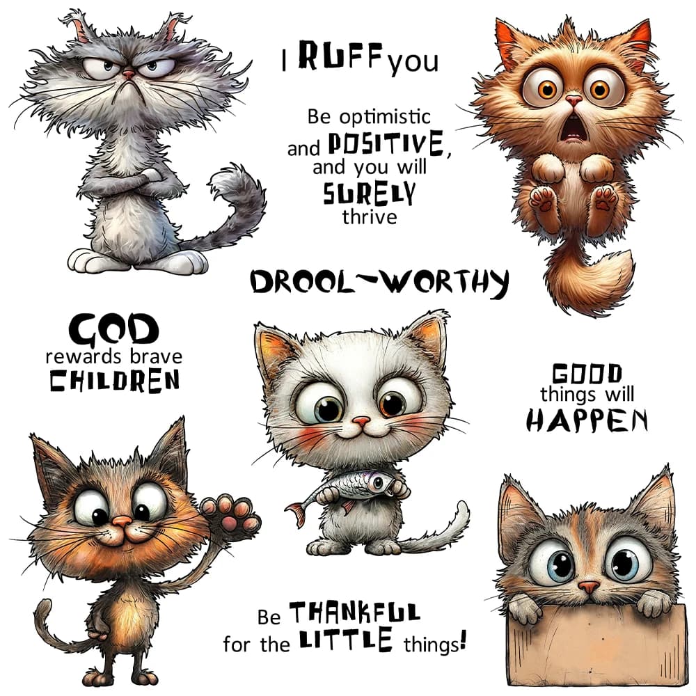 Mangocraft Divertente Pet Kitty Gatti Fustelle Timbro trasparente Scrapbooking fai da te Fustelle in metallo Timbro in silicone per carte Album Decor