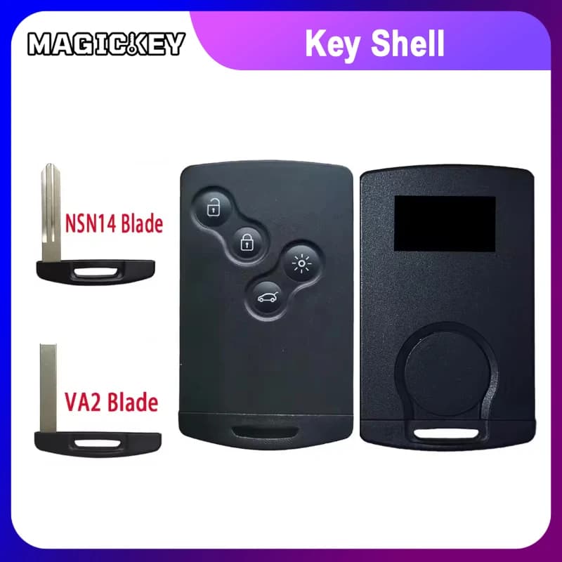 Guscio per chiave auto Magickey per Renault Megane 3 Koleos Clio IV Captur Fluence Scenic Laguna VA2 NSN14 Smart Card Housing