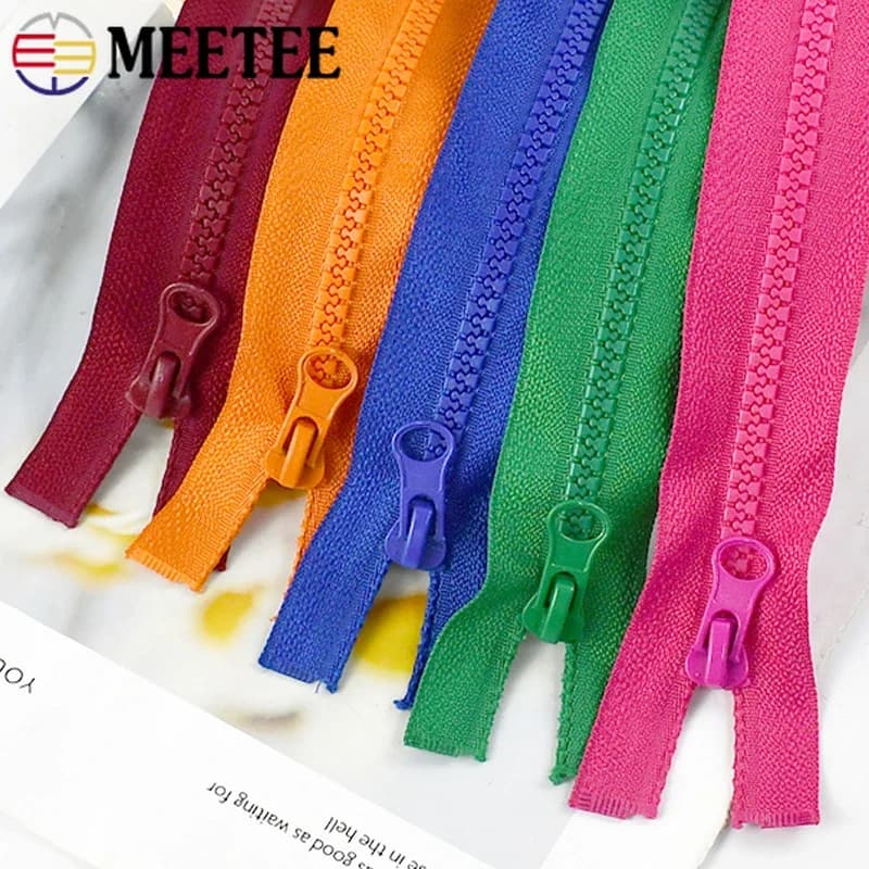 3/5 pezzi Meetee 40-120 cm 5 # Cerniera in resina per cucire cerniere open-end chiusura borsa cappotto cerniera per indumenti kit di riparazione cerniera accessori fai da te