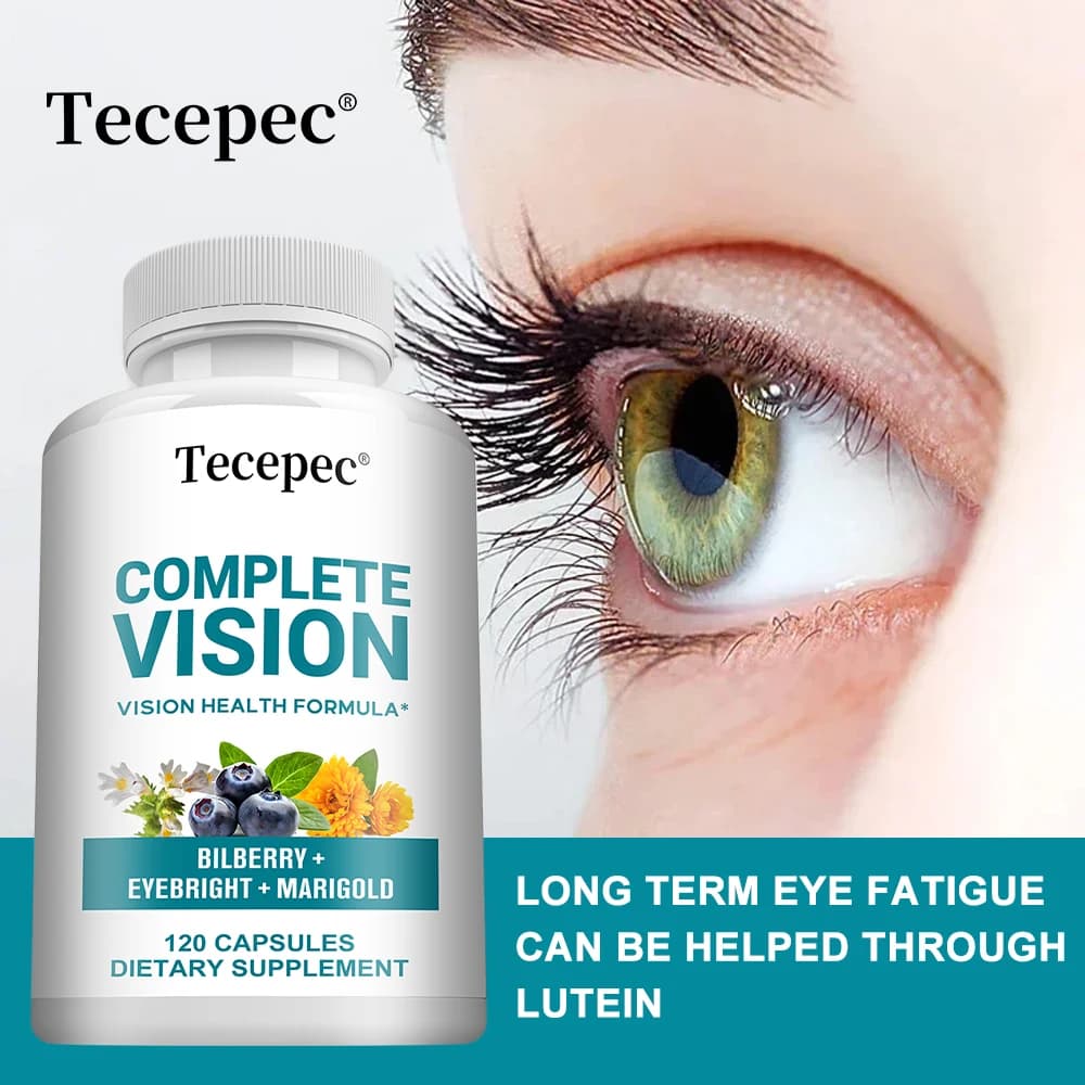 Vitamin Supplement for Eyes - Lutein, Zeaxanthin, Blueberry, Eyebright, Supports Macula Health, Dry Eyes, Eyeaches and Night Vision