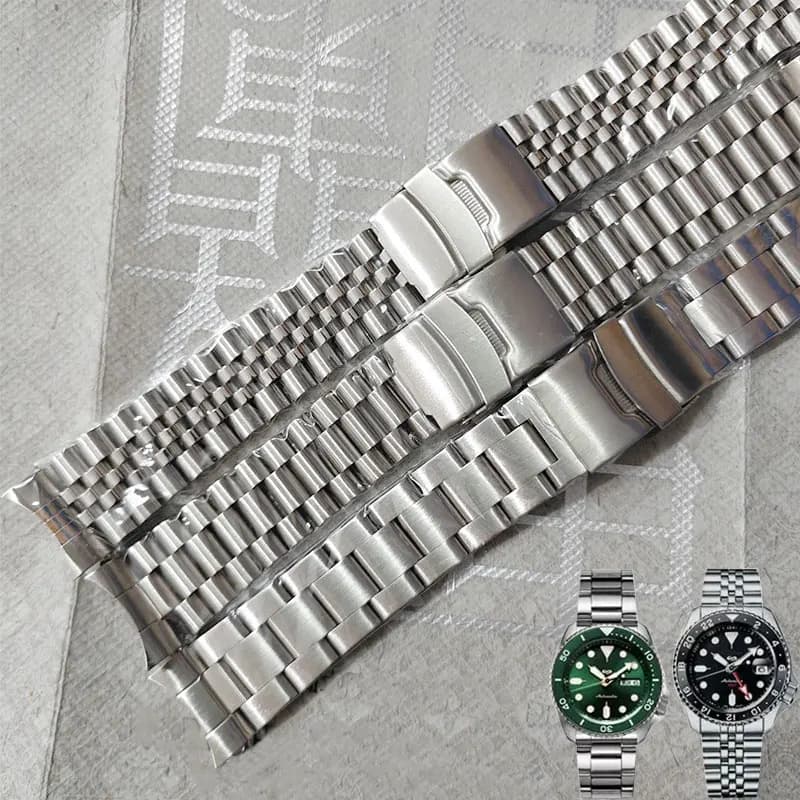 Traditional Watch Bracelet For Casio Band Curved End For Seiko Skx007/Skx009 SRPD63K1 Stainless Steel Watchband 20mm 22mm Strap