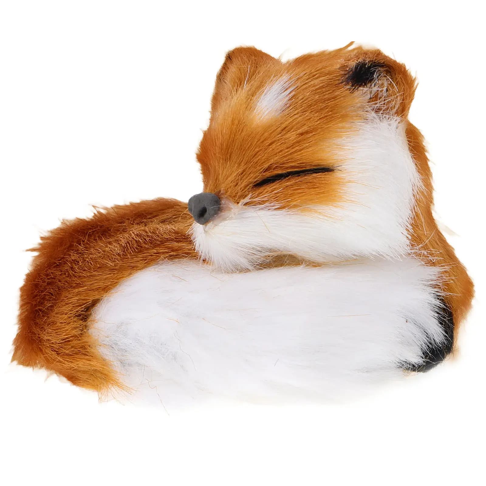 Peluche Realistico di Volpe in Morbido Materiale Sintetico, Decorazione per Casa e Ufficio, Ornamento Carino e Sicuro per Bambini