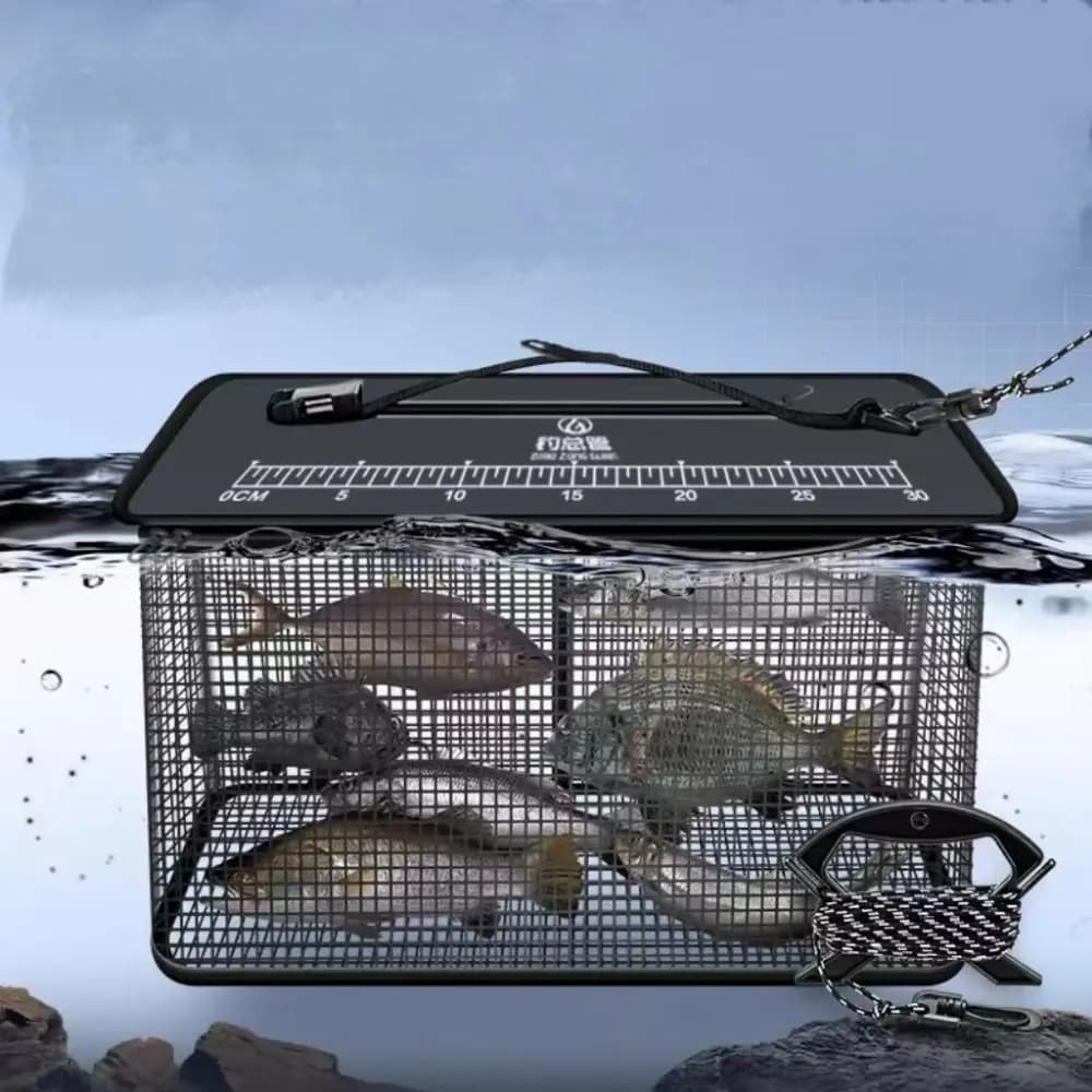 Fish Net Bag Floating Fish Basket Large Capacity Quick-drying Foldable Fish Cage Fish Protector Collapsible Foldable Fishing Net