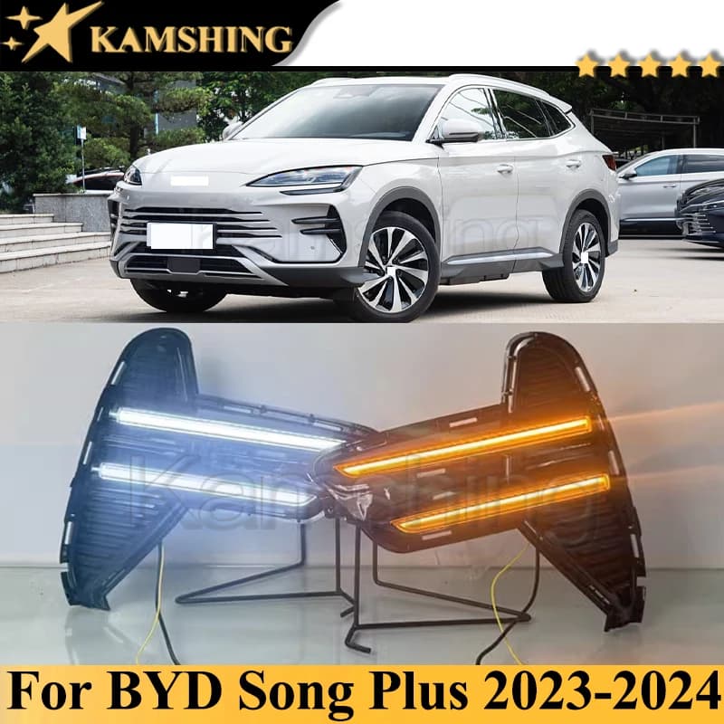 Kamshing 1 Set LED Daylights Modified DRL for BYD Seal U Song Plus 2023-2025 Front Buckle Daylight