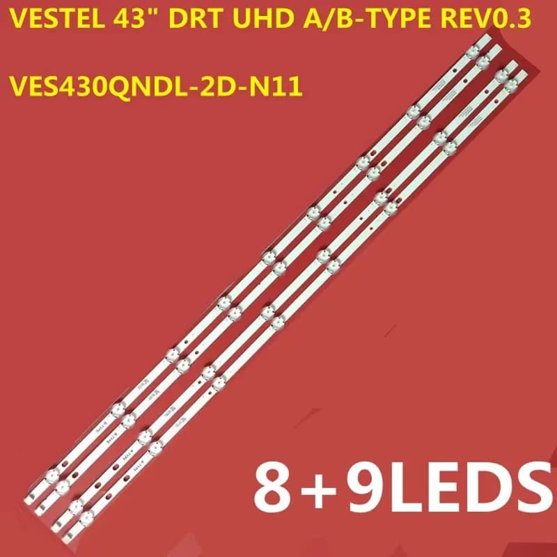 5set LED Strip For 43U6763DA 43U5766DB 43U6663DB 43PUS6031 43HK6T74U VESTEL 43"DRT UHD A B-TYPE VES430QNDL-2D-N11 LUX0143004