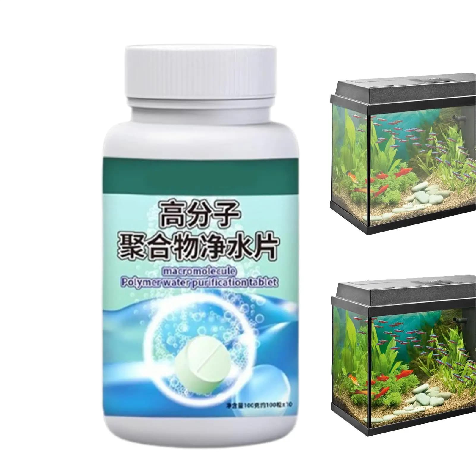 Purificatore d'acqua per acquari: Compresse per la rimozione delle alghe, detergente per fontane, pesci Betta, gamberetti, tartarughe, uso domestico e interno