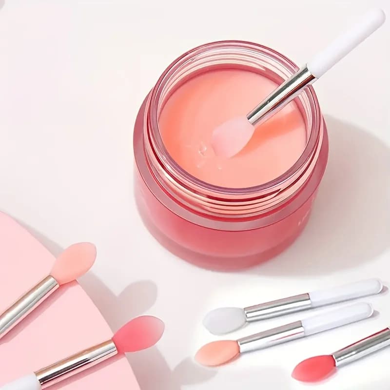 6 nuovi pennelli per maschera labbra, strumenti di bellezza portatili in silicone con applicatore per maschera labbra.