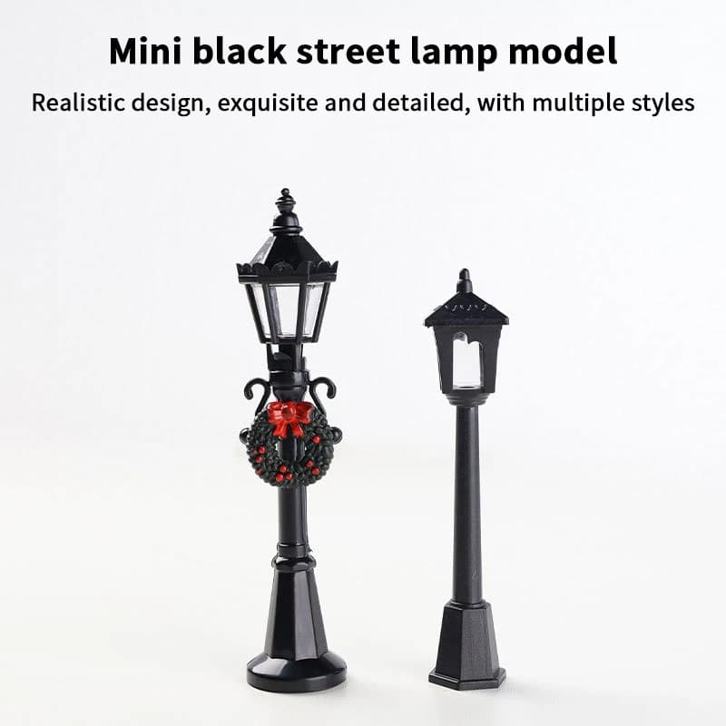 1/12 Mini modelli di lampioni per case delle bambole Casa delle bambole Lampione stradale natalizio Ornamento Casa delle bambole Decorazione del giardino micro fatato