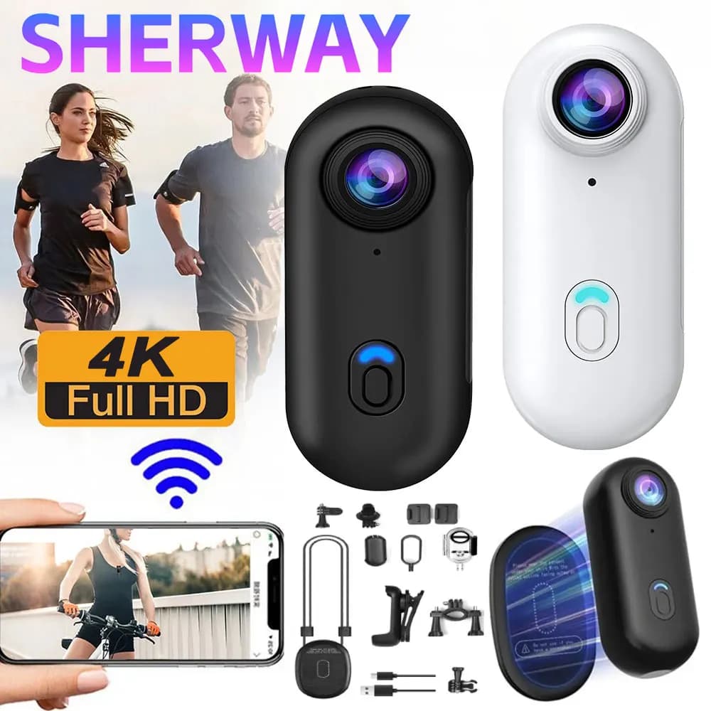 4K Action Bike Camera Bodycam Mini Magnetic Wearable Camera with WiFi helmet camera for outdoor sports waterproof motorcycle road pocket