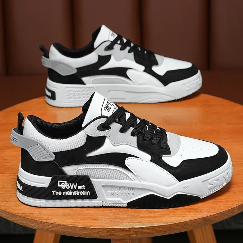 Scarpe da ginnastica da uomo Scarpe con plateau Scarpe casual bianche comode Scarpe vulcanizzate con lacci di tendenza Scarpe da corsa da uomo traspiranti per esterni