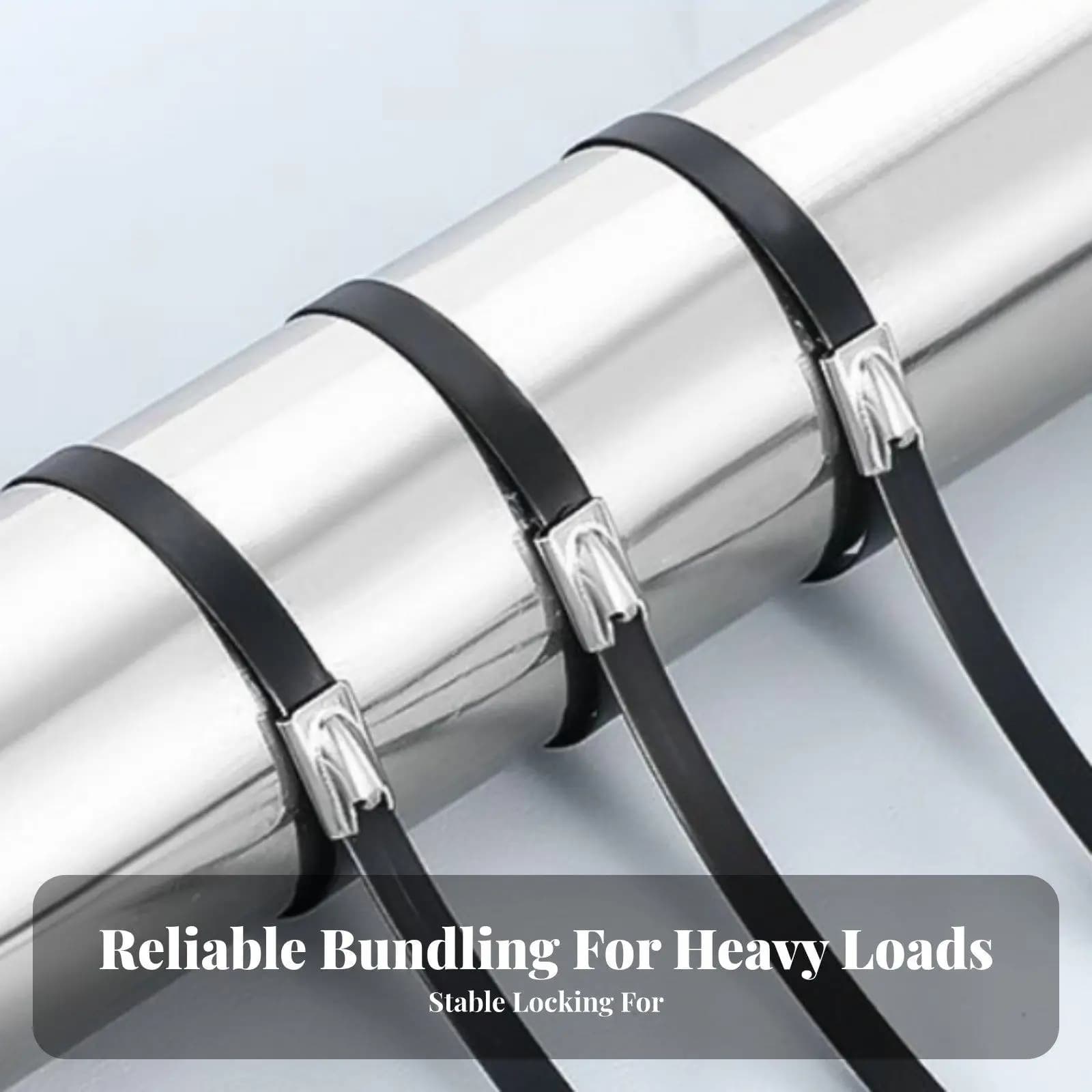 Reusable Metal Cable Ties 304 Stainless Steel Locking Straps for Industrial Fastening and High Heat Resistant Fixing