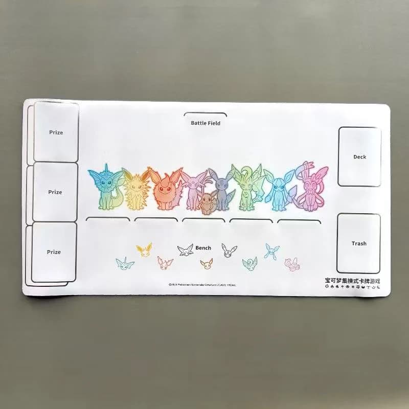 Fai da te Self Made Ptcg Eeveelution Card Battle Mat Ptcg Giocatore singolo Gioco da tavolo Carta Duello Piatto Battle Mat Card Pad Scatola di immagazzinaggio