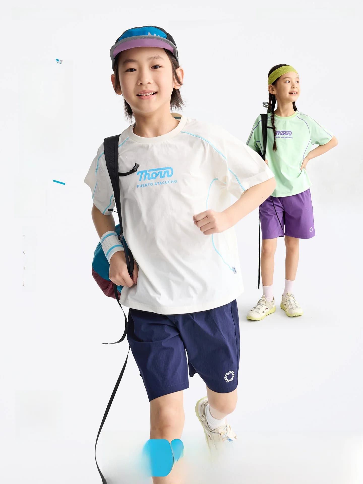 Quick Dry Outdoor Children's Sportswear Set Short Sleeve Shorts Two-Piece Suit for Boys And Girls Summer Casual Polyester Fiber