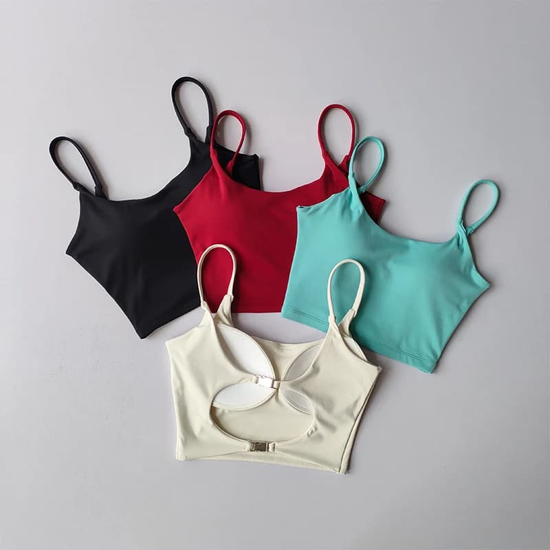 New cup monopiece beautiful sexy back comfortable and fashionable fitness sport slimming outdoor and versatile vest with inner strap