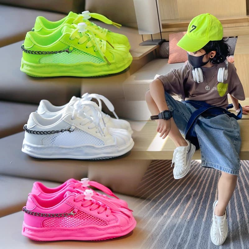 Scarpe casual in mesh traspirante per bambini scarpe da corsa antiscivolo sneakers ragazze ragazzi scarpe con fondo morbido scarpe basse per bambini