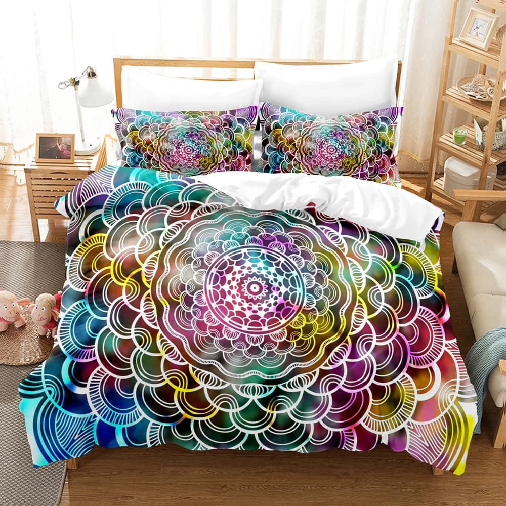 Bohemian Mandala Bedding Sets For Adults, Duvet Cover Sets, Boho Home bedclothes, Full Queen, King Size, 228x228