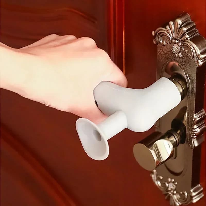 Door glove with suction cup mat thickened with silicone cover for wall door protection