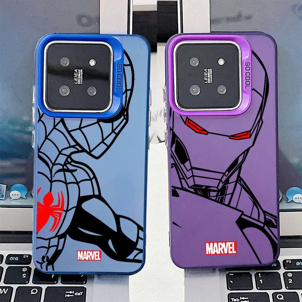 Marvels SSpider Man lIron Man For Xiaomi 15T 14T 13 12T 11 POCO F3 F4 F6 F7 X3 X5 X6 X7 Redmi K60 15 15C Colorful Phone Case