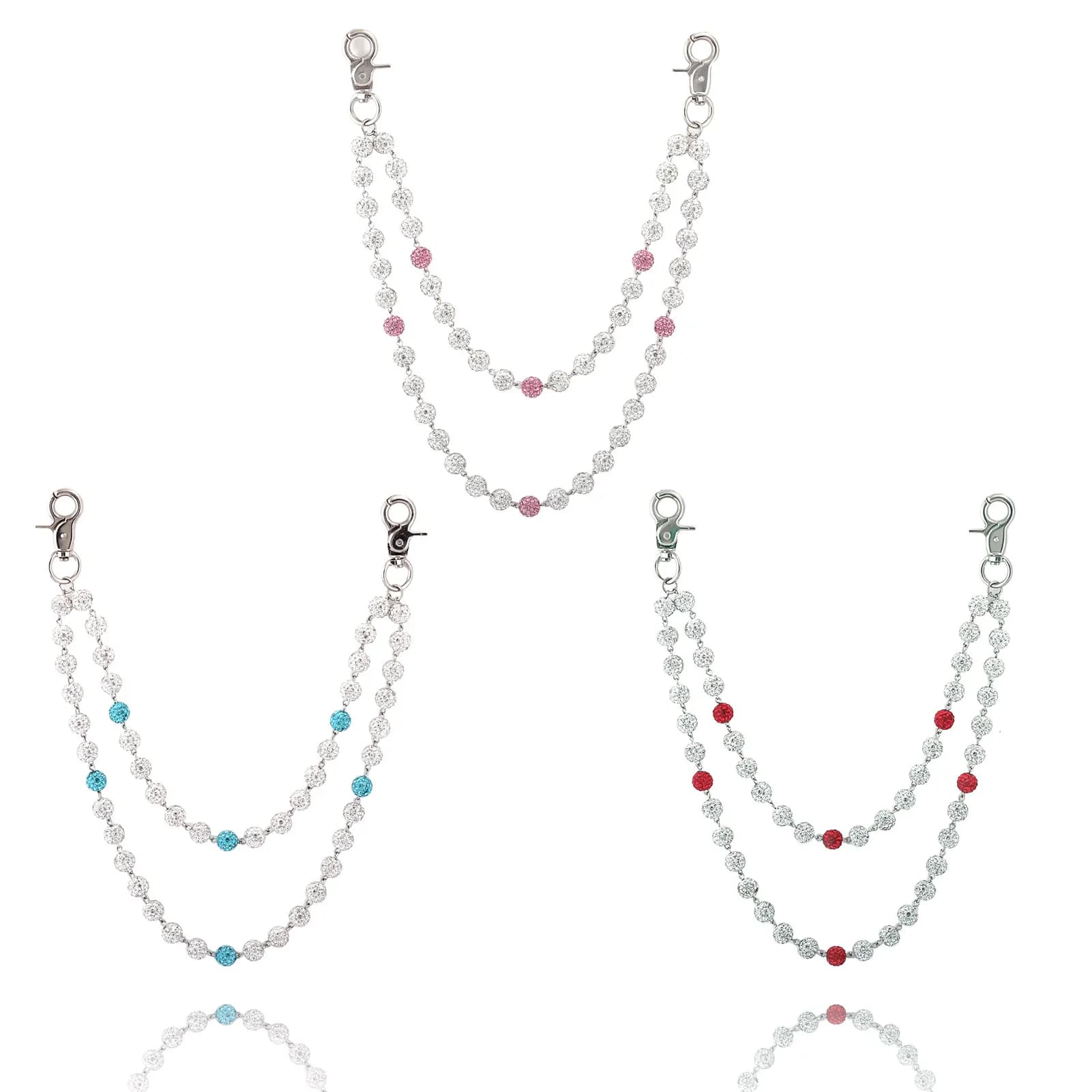 Hip Hop Jewelry Wallet Chain 10mm Disco Rhinestone Cluster Ball Beads Pendant Bag Jeans Pocket Belt Chain