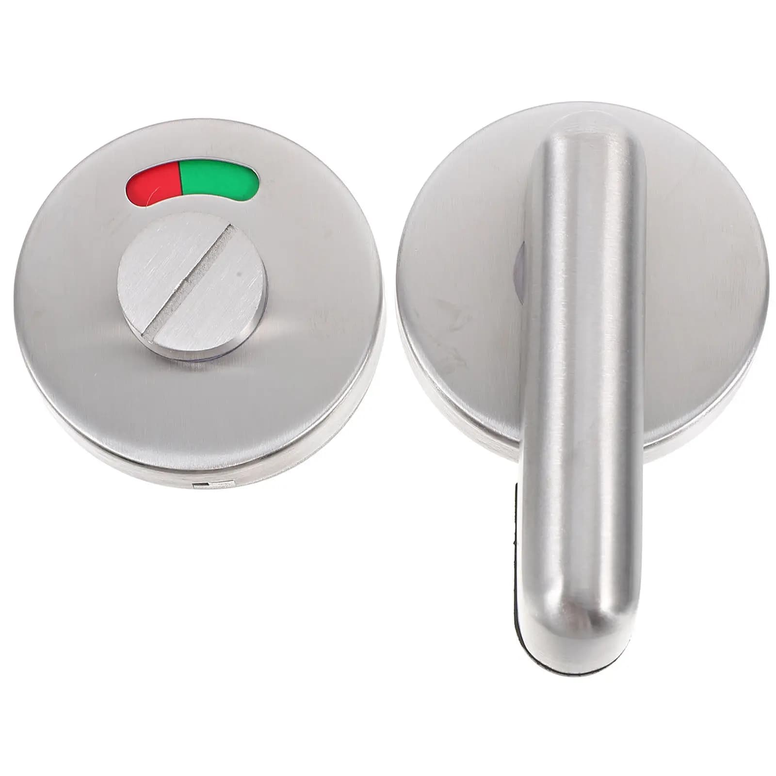 Serratura per porta con chiusura di sicurezza in acciaio inox 304 spazzolato con pomello a rotazione cavo e indicatore rosso/verde per bagno, doccia, toilette, divisorio