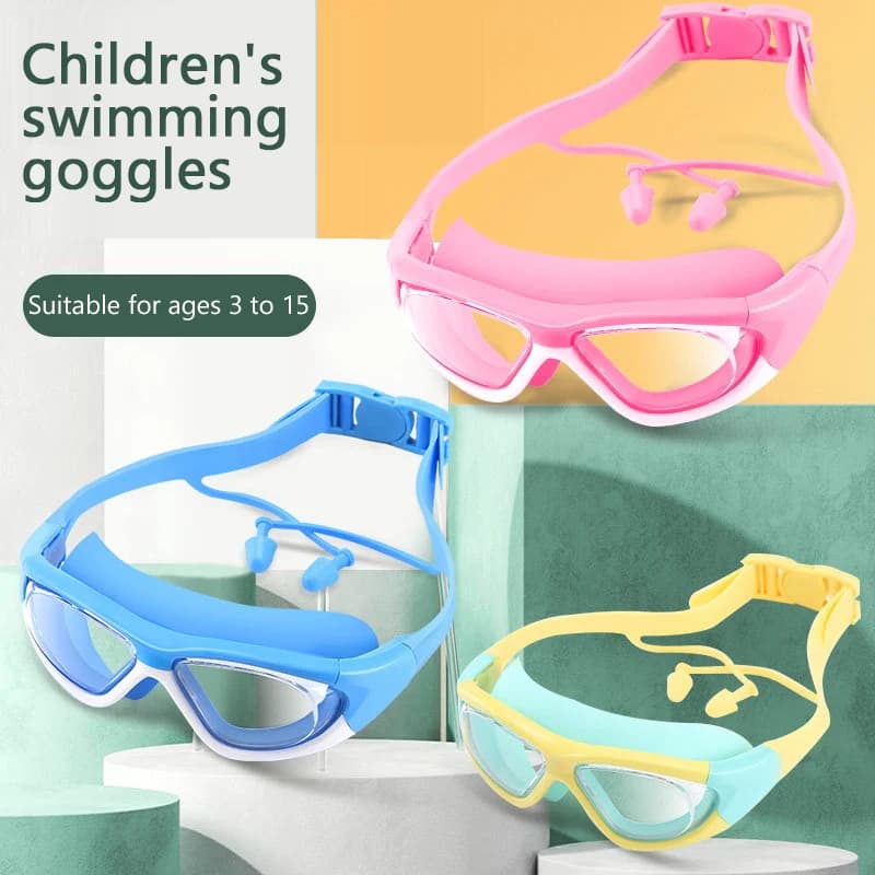 New【High Definition Swimming Goggles For Boys And Girls Anti-fog Swimming Goggles Large Frame Goggles Comfortable Silicone】