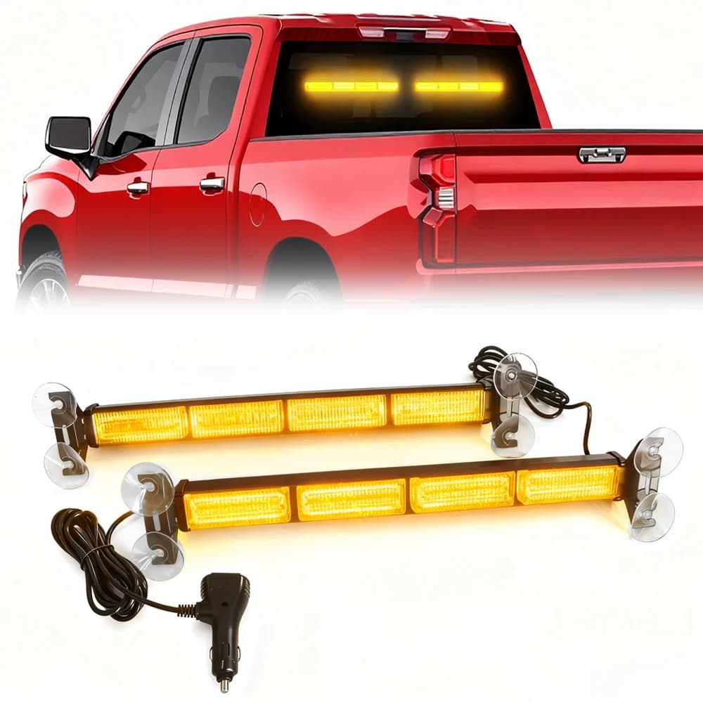 2x17.7 Emergency Dash Lights Interior Windshield Strobe Volunteer Firefighter Lights Warning Hazard Safety Front/Rear Lamp