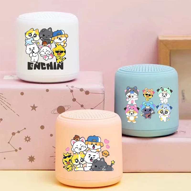 ENHYPEN Compact Wireless Bluetooth Speaker KPOP Men's Team Print High-Quality Mini Portable Speaker Circular Audio Player Gift