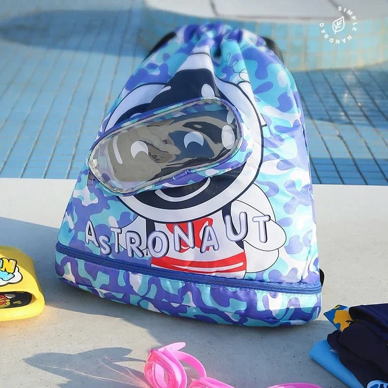 Waterproof swim bag for children's cartoons for children wet dry clothes with glasses bag for swimming pool sports backpack