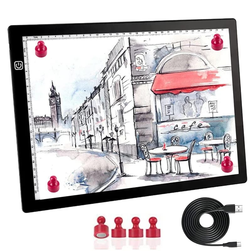 Lavagna luminosa portatile A4/A3 Pad luminoso magnetico dimmerabile a tre livelli, tavolo luminoso per tracciare, tavolo da disegno con luce a LED, Pad per schizzi,