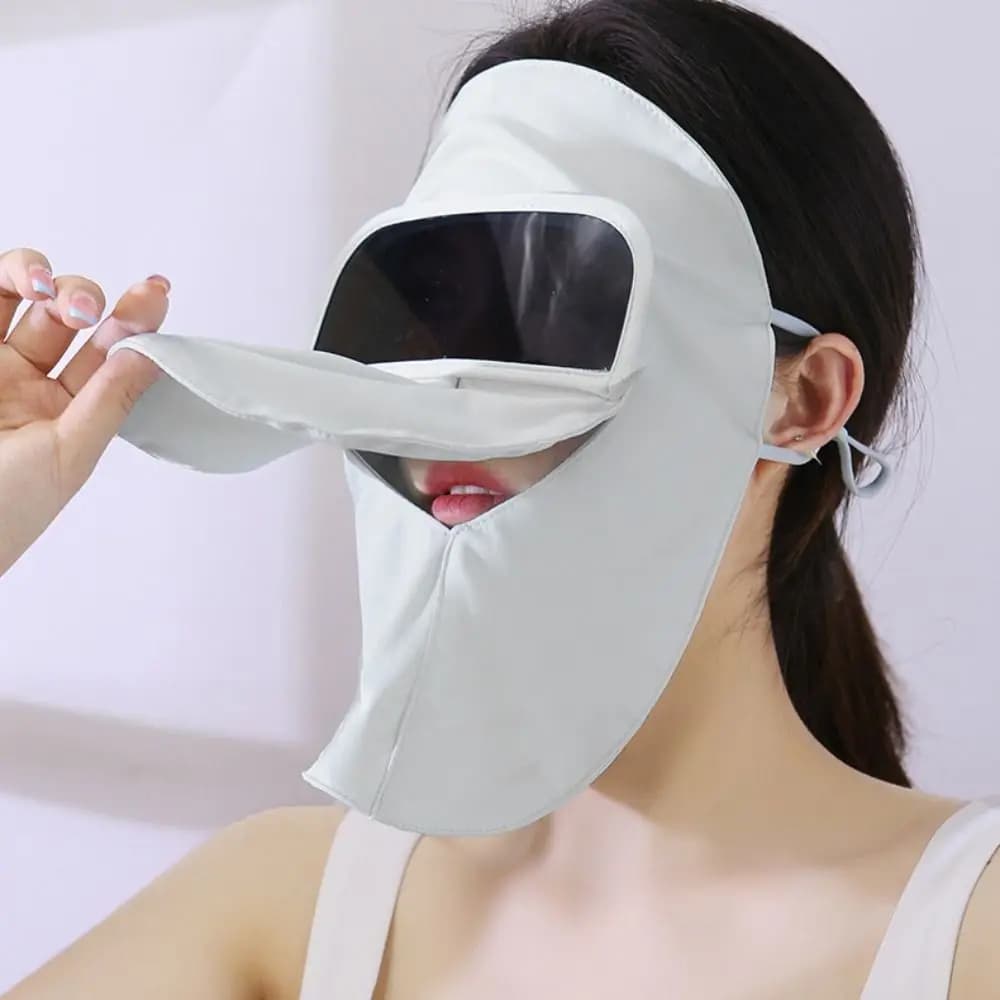 Sciarpa Sottile Protettiva Solare per il Viso, Maschera in Seta Ghiaccio, Maschera Solare Monocolore, Protezione UV, Copriviso per Ciclismo