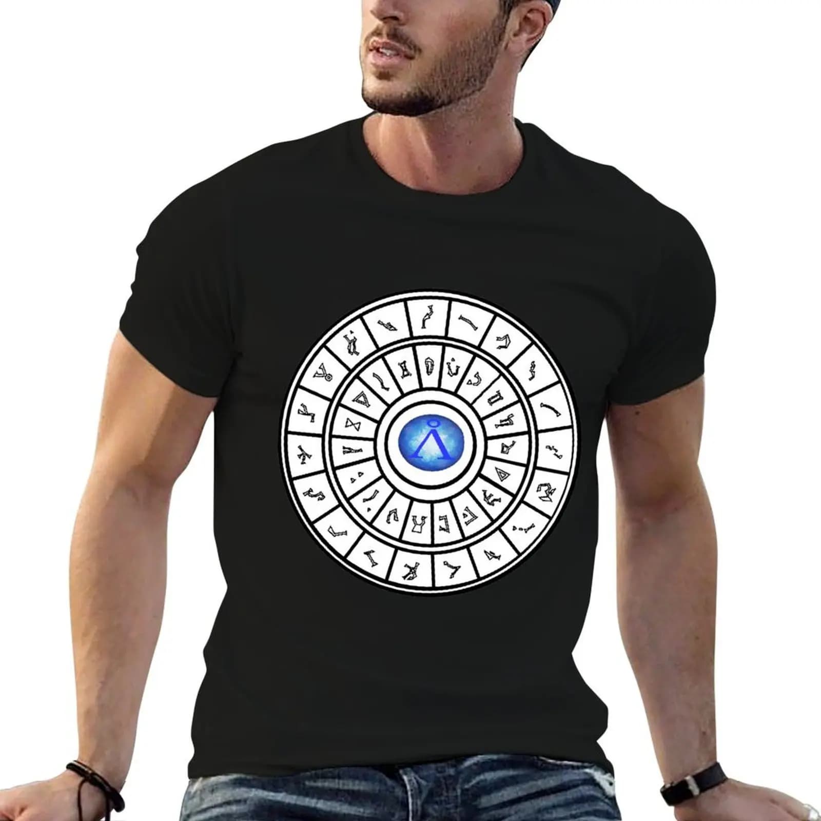 Stargate: Wormhole Dialing Ring T-Shirt Vintage Style Printed Top