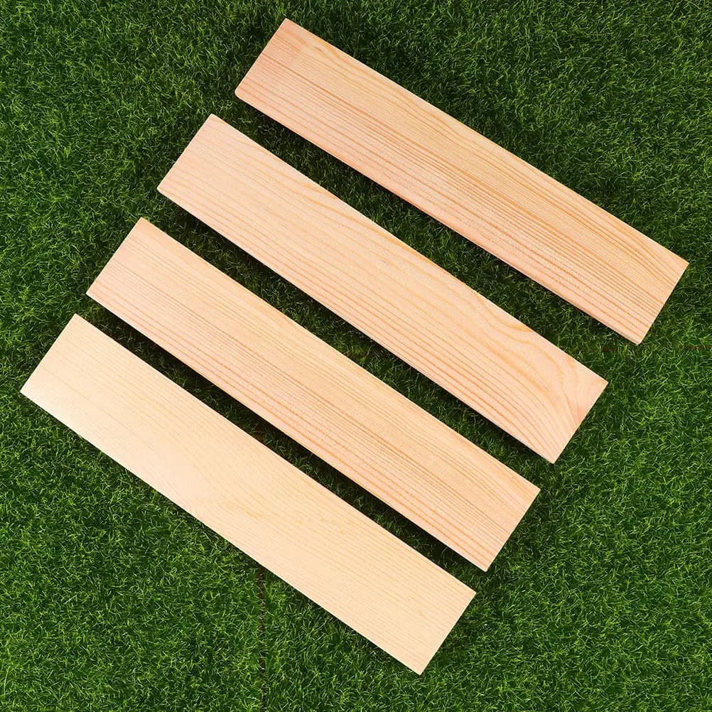 10Pcs Rectangle Pine Wood Boards Precision Cut Unfinished Wooden Craft Planks for Photography Props Crafting Shelves Party