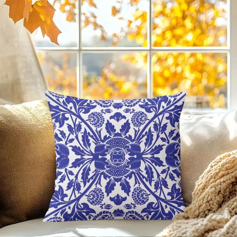Fodera per cuscino quadrata jacquard floreale William Morris per divano, ufficio, cuscino lombare, federa decorativa per la casa