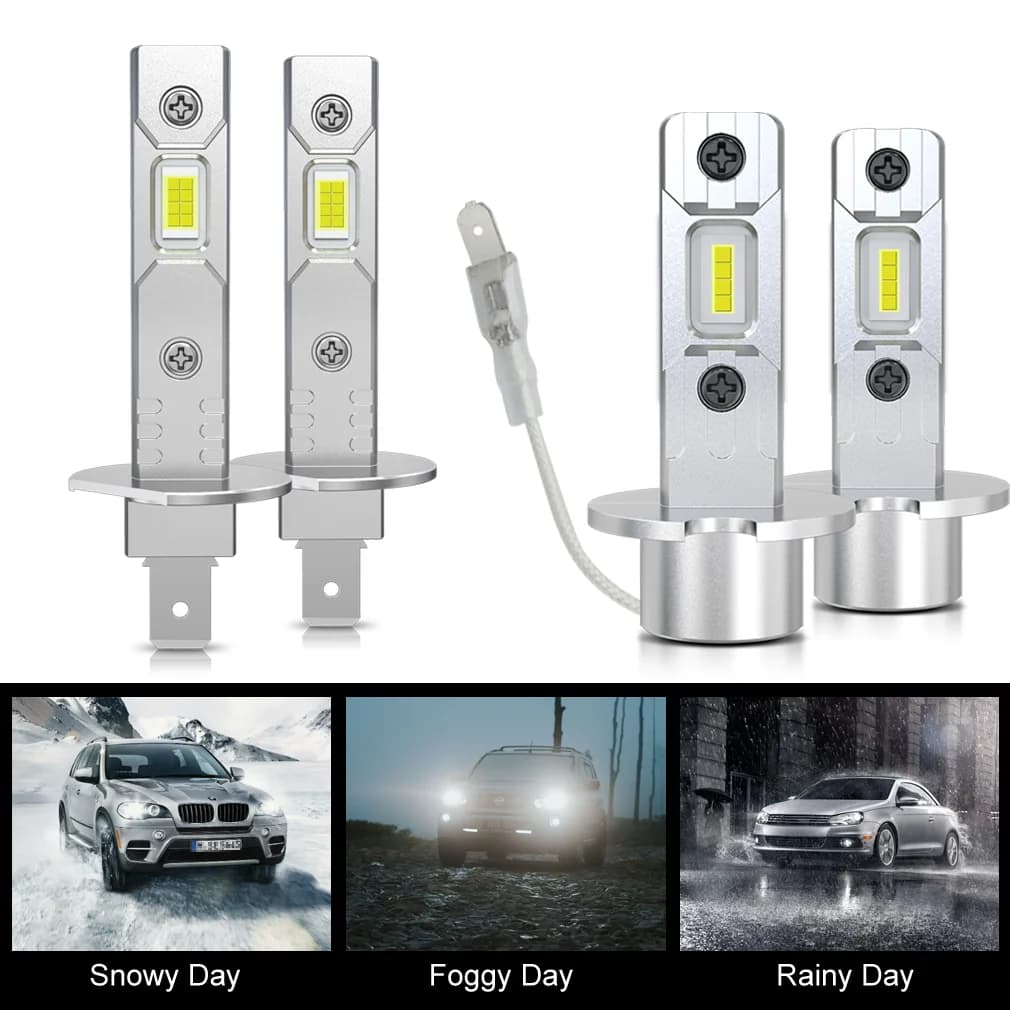 30000LM H3 Headlight 100W Mini Canbus H1 LED Yellow for Car Light Fanless Light Auto Diodo White 3000K 6000K Fendinebbia