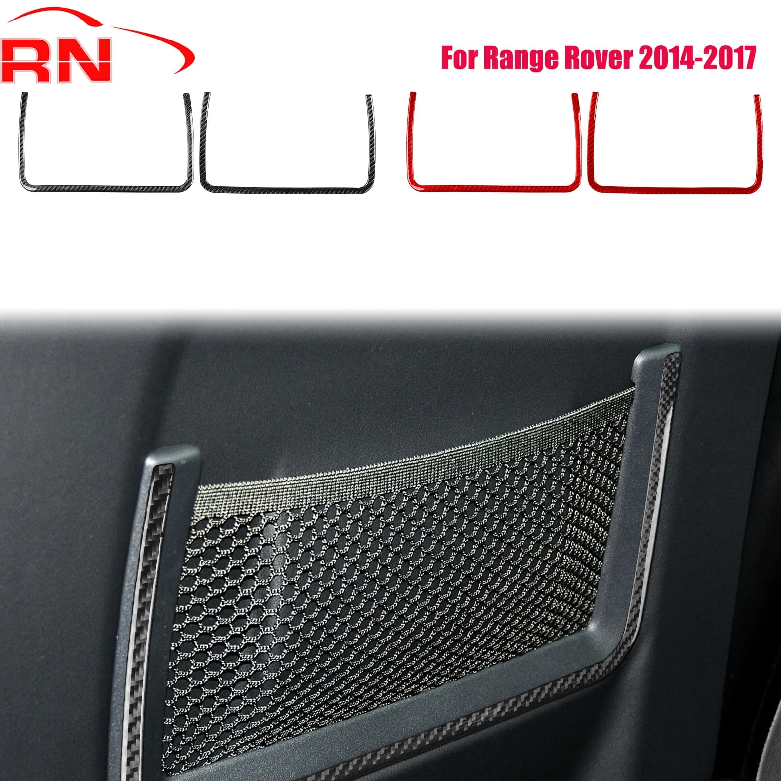 Per Range Rover 2014-2017 Modificato In Fibra di Carbonio Auto Sedile Anteriore Rete di Stoccaggio Tasca Lunetta Accessori Interni Adesivo