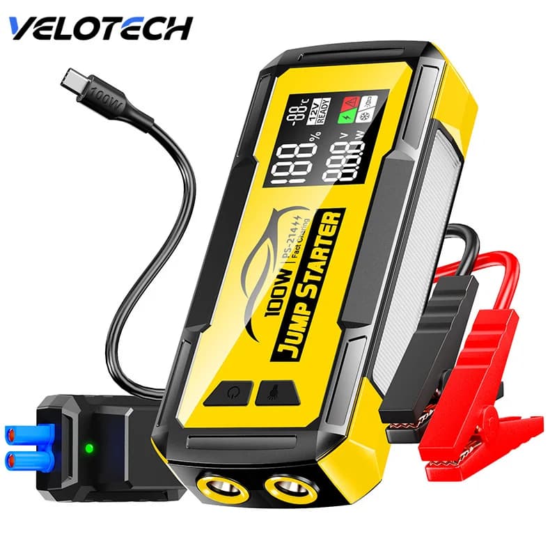 Avviatore di Emergenza per Auto 32000mAh 100W, Power Bank Portatile Multifunzione 8000A, Dispositivo di Avviamento ad Alta Capacità