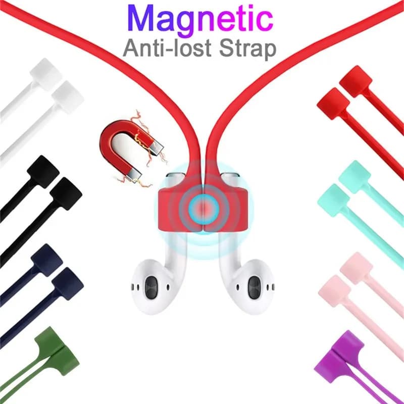 Anti-smarriage silicone magnetic cable for earphones Cable rope for AirPods Pro 2 Airdots Huawei Freebuds Headphone for neck