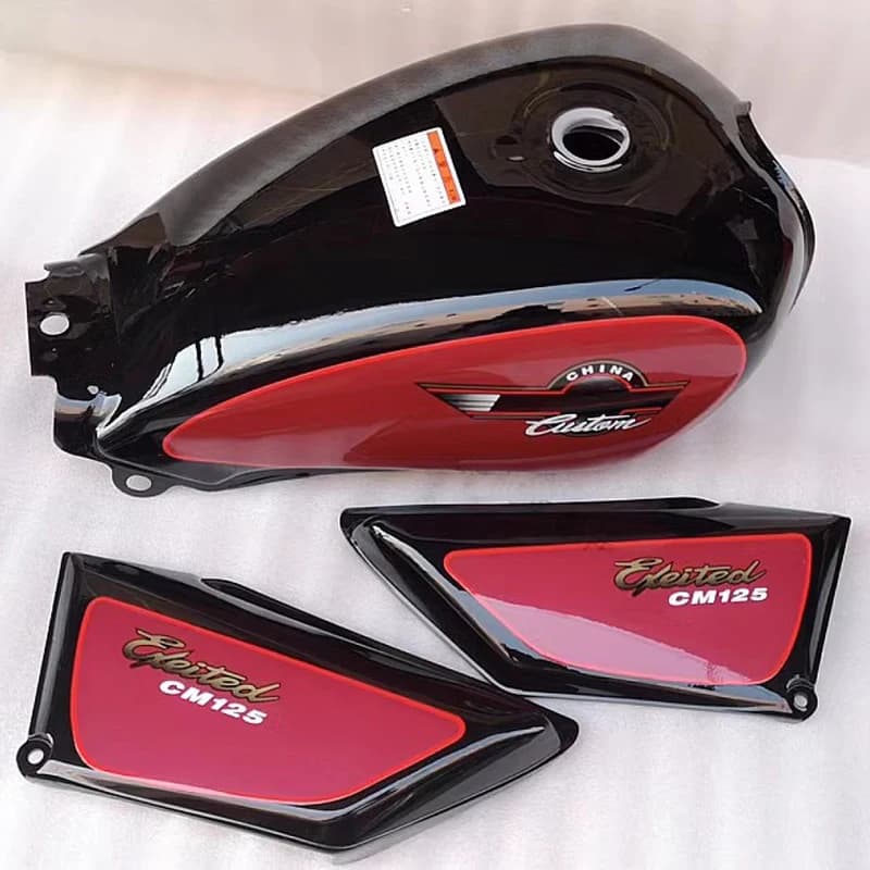 Motorcycle Fuel Tank Set for Honda Sundiro CM125 SDH125 Exeited125 Custom CM 125cc Red Black Metal Gas Box With Side Covers Kit