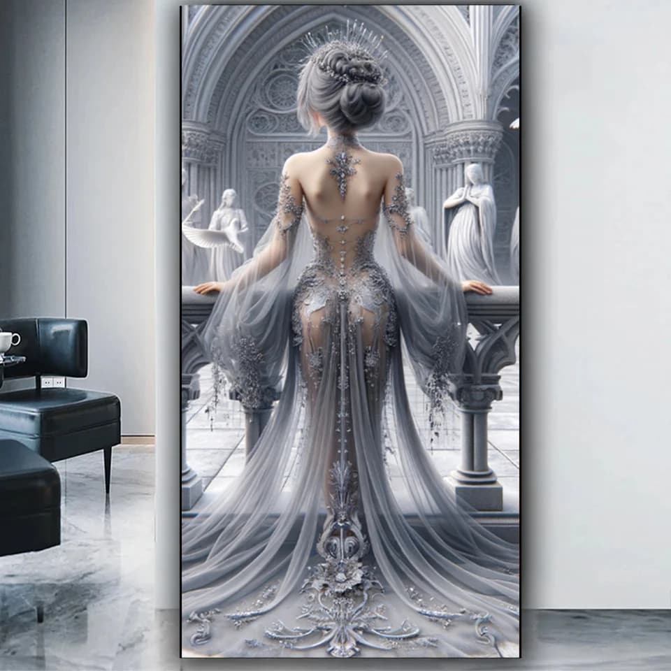 Ethereal Elegance in a Dreamlike Space Diy Diamond Painting Large Size Full Square Round Diamond Mosaic Embroidery Wall Decor,