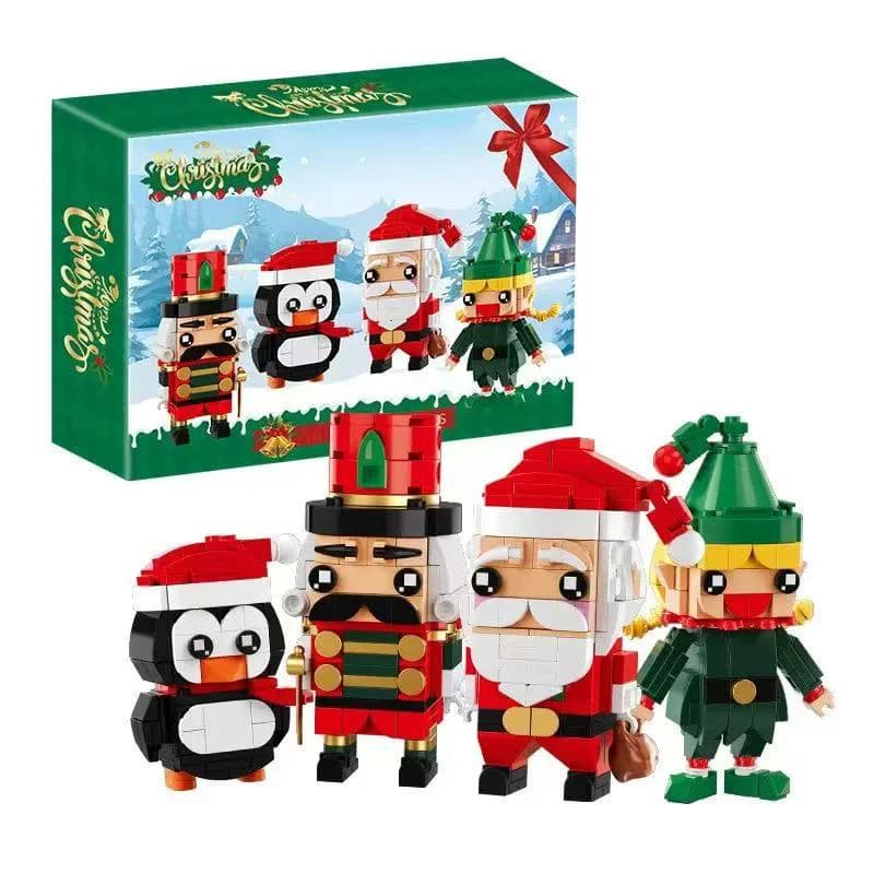 493 pezzi set regalo giocattolo blocchi di costruzione natalizi, assemblaggio modello pinguino Babbo Natale BrickHeadz, decorazioni natalizie per bambini