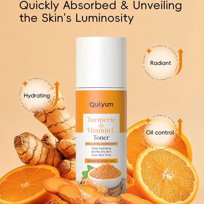 Vitamin C tonic at the curcuma 100 ml Moisturizing and moisturizing tone for the face and rejuvenate the skin