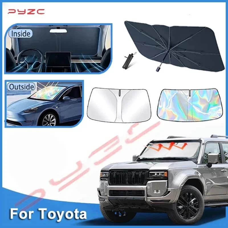 Car Windshield Sun Shade For Toyota Prado 90 120 150 2010-2023 2024 Reflector Sunshade Offers Protection for Car Accessories