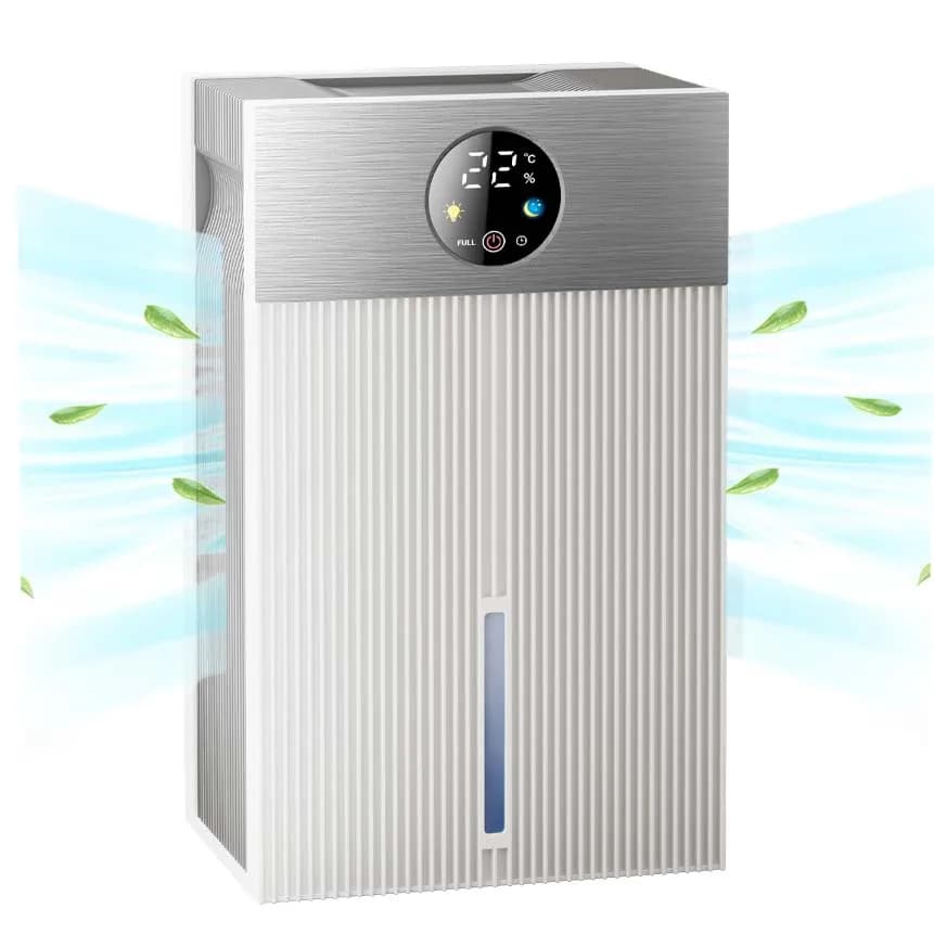Deumidificatore da 60 OZ per Casa, Deumidificatore Silenzioso con Timer, Modalità Notturna, Spegnimento Automatico, 7 Colori per Bagno, Camper, Armadio