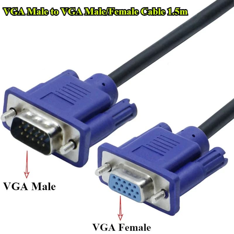 Cavo VGA a VGA 15P Maschio-Maschio/Femmina, Convertitore di Prolunga Video per Monitor, Schermo, Proiettore, PC, TV